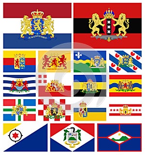 Flags provinces of Netherlands