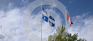 Flags of Quebec and Canada