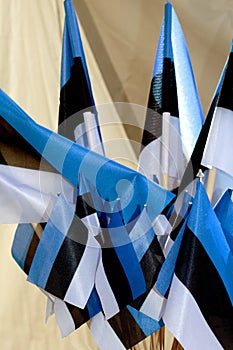 Flags of the Republic of Estonia in blue black white