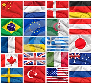 Flags set: USA, United Kingdom, France, Brazil, Germany, Russia, Japan, Canada, Ukraine, Netherlands, Australia, Sweden, etc.