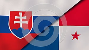 Banderas de Eslovaquia a. reportaje la tienda.  tridimensional ilustraciones 