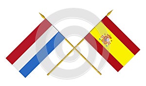 Flags, Spain and Netherlands