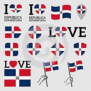 Flag of Republica Dominicana. Set of vector Flags photo