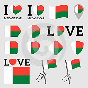 Flag of Madagascar. Set of vector Flags.