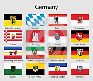 Flags of the states of Germany, All German lands flag collection