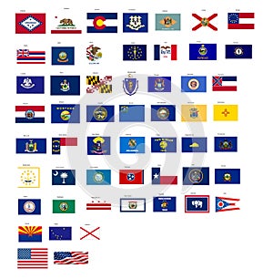 Flags of the states of USA with vector format