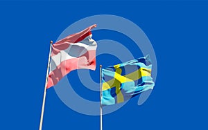 Flags of Sweden and Austria