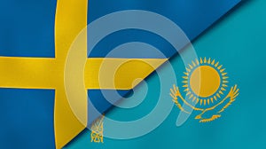 Vlajky z švédsko a. reportáž obchod.  trojrozmerný ilustrácie 
