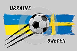 Flags of Sweden And Ukrane - Icon for euro football championship qualify - Grunge