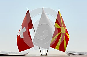 Flags of Switzerland and Macedonia FYROM