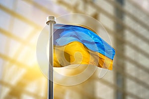Flags of Ukraine and European Union