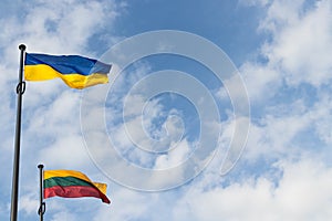 Flags of Ukraine and Lithuania