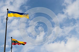 Flags of Ukraine and Lithuania