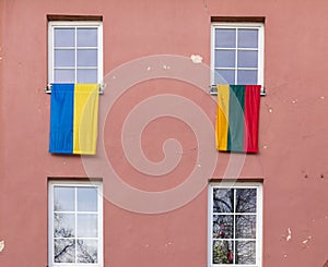 Flags of Ukraine and Lithuania