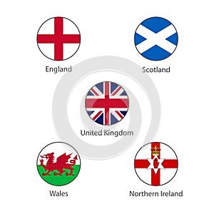 Flags of England, Scotland, Northern Ireland,Wales