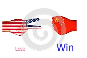 Flags of USA and China