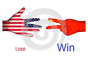 Flags of USA and China