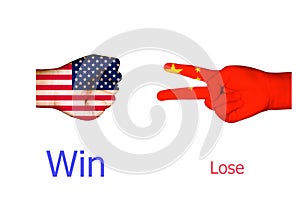 Flags of USA and China