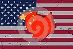 Flags of USA and China