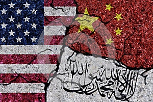 Flags: USA, China, Taliban