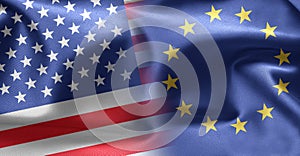 Bandiere da Stati Uniti d'America un Europa 