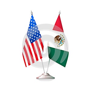 Flags of USA and Mexico. Vector illustration