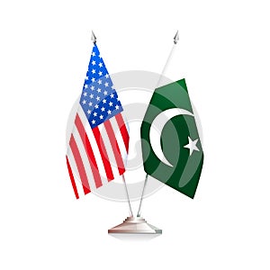 Flags of USA and Pakistan. Vector illustration