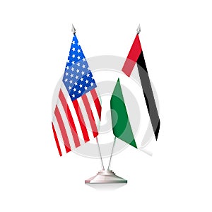 Flags of USA and Palestine. Vector illustration