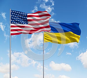 Flags of usa and Ukraine