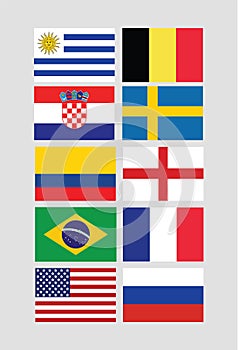 Flags vector for international world championship tournament