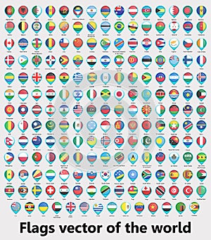 Flags vector of the world, circular design