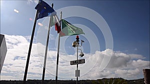 Flags waving in the wind in salÃ²
