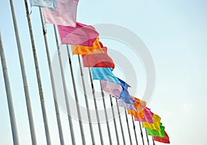 Flags in the wind