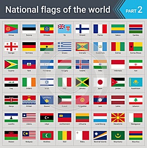 Flags of the world. Collection of flags - full set of national flags