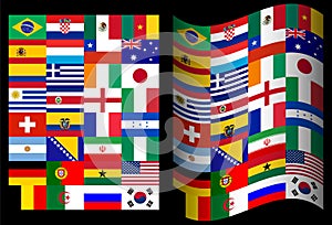 Flags at the World Cup in Brazil black