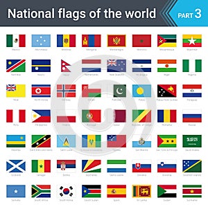 Flags of the world. Vector illustration of a stylized flag isolated on white