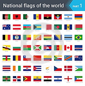 Flags of the world. Vector illustration of a stylized flag isolated on white