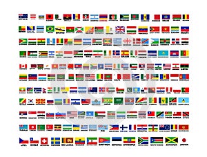 flags of the world. world flag vector illustration. rectangle design.