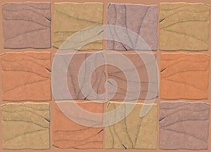 Flagstone wall floor ceramic tiles in shades of brown colour photo