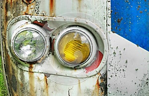 Flaking, Rusting Bus Lights