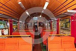 Flam Line railway wagon interior FlÃÂ¥msbana terminal Norway