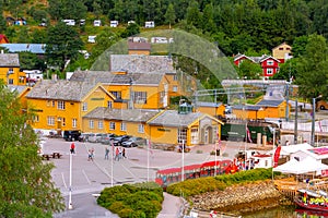 Flam, Scandinavia, Norway aerial view