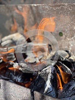 A flame burning in a brazier