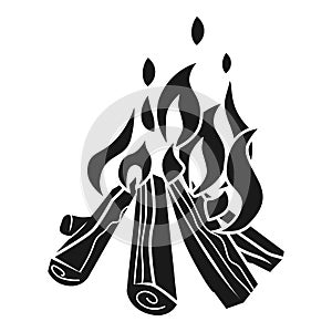 Flame campfire icon, simple style