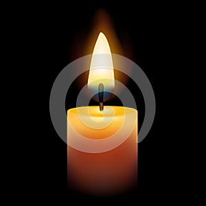 The flame of a candle as a symbol of meditation.