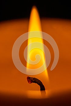 Flame of a candle light, macro shot