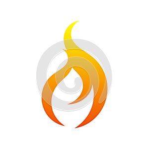 Flame color icon. Simple illustration of a fire.