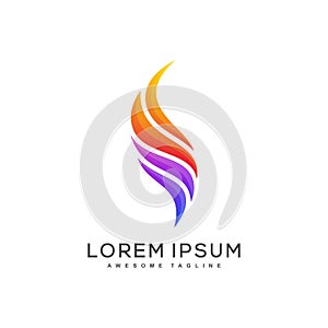 Flame Color illustration vector Design template