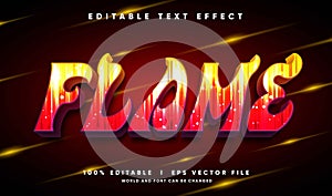 flame 3d vector text effect with modern style