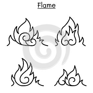 Flame, fire, burn Vector illustration